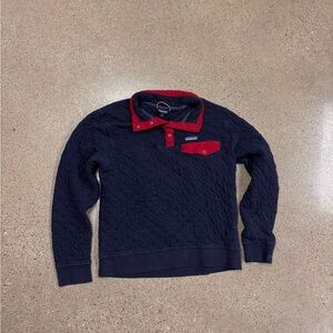 Patagonia Men's Quilted Crewneck Sweater - Navy and Red
